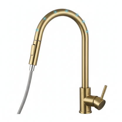 Robinet Tactile Or Brossé Inox 304