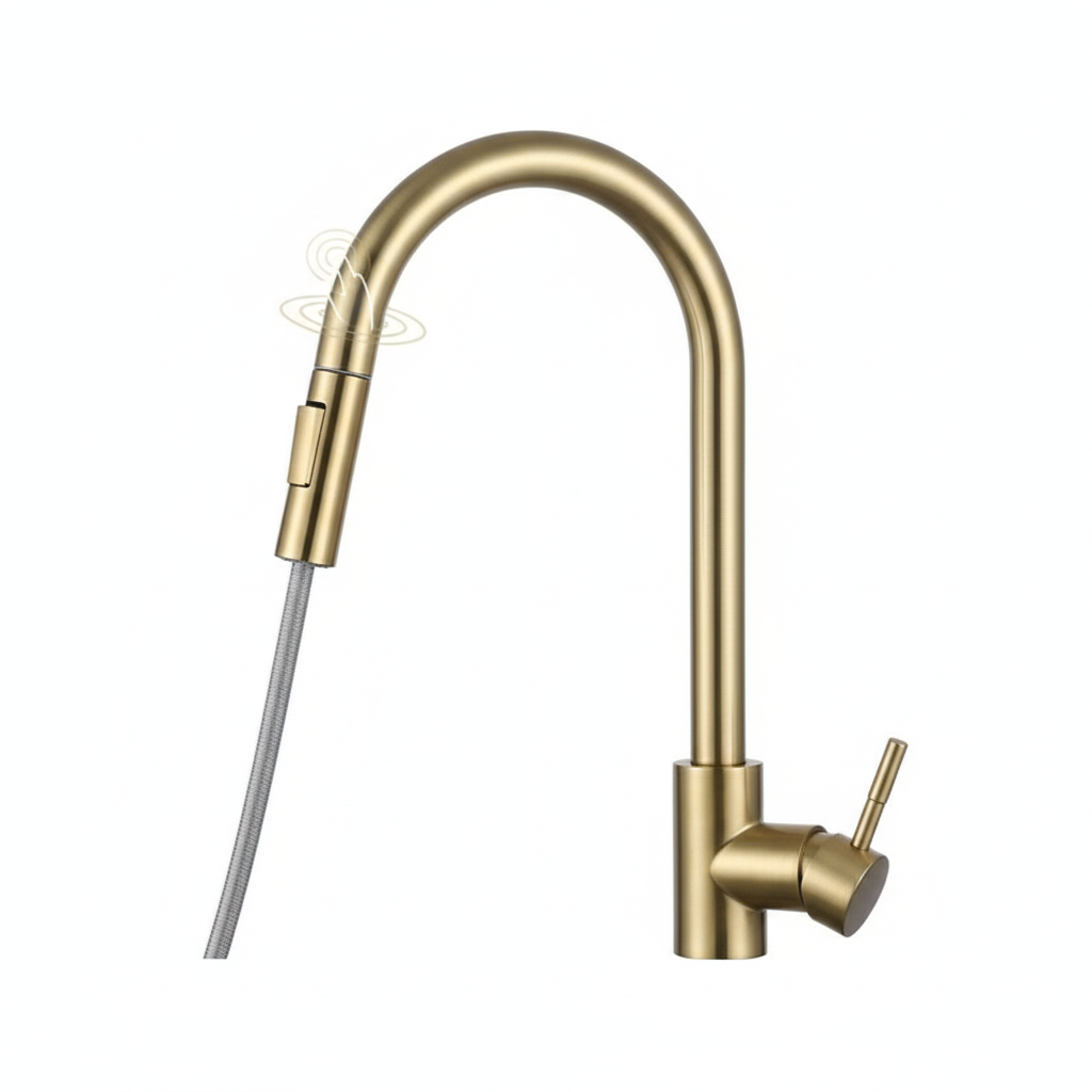 Robinet Tactile Or Brossé Inox 304